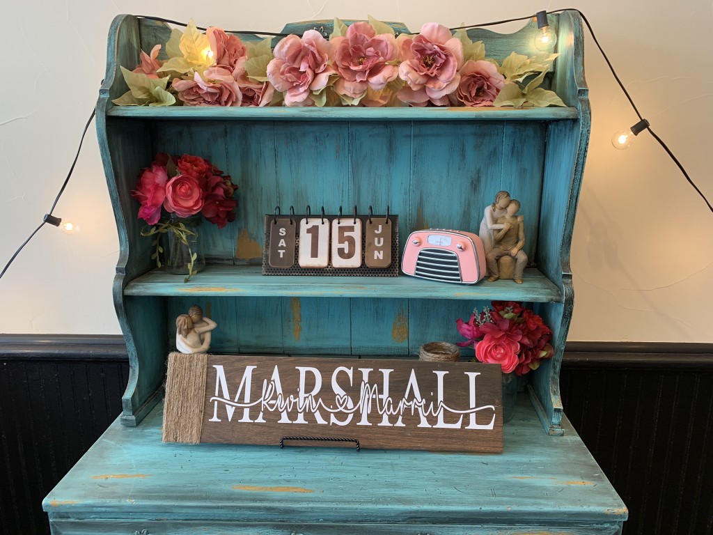 Weddings by Tirzah - Blue Personalized Table with Date and Marshall Sign